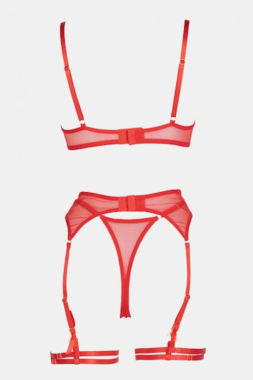 Decoro Sexy Dessous-Set mit Straps Rot