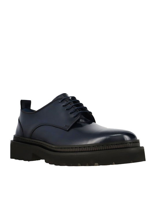 Kalogirou Men's Leather Casual Shoes Blue