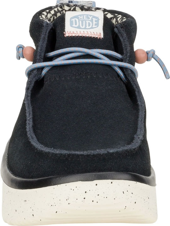 Wendy Peak Hi Suede Suede Γυναικεία Μποτάκια με Πλατφόρμα Μαύρα