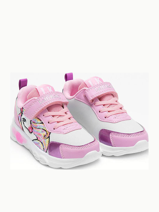 Christina Rosa Fantasia Pink Sneakers Kids Sneakers with Scratch & Lights Pink