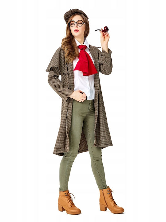 LYPPUL Sherlock Holmes Detektiv Set - 5-teiliges Kostümzubehör Mit Hut, Lupe & Bart Für Verblüffende Verkleidungen