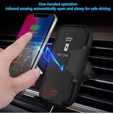 Suport Auto pentru Ventilație + Ventuză 10W Qi Standard Încărcare Rapidă Wireless Tip-C Cwcph-d1