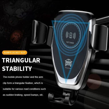 Suport Auto pentru Ventilație + Ventuză cu Gravitație 10W Încărcare Wireless Standard Qi Încărcare Rapidă Tip-C Cwcph-z054