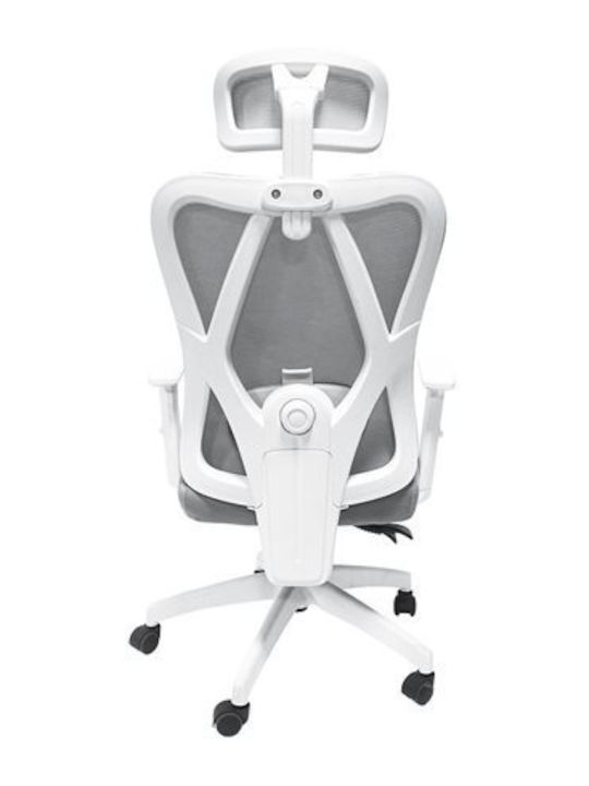 HomeMarkt Mexer Office Chair With Recline And Adjustable Arms Grey White