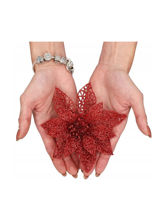 Ornament suspendat Floare Roșu 10x10buc Set 10buc