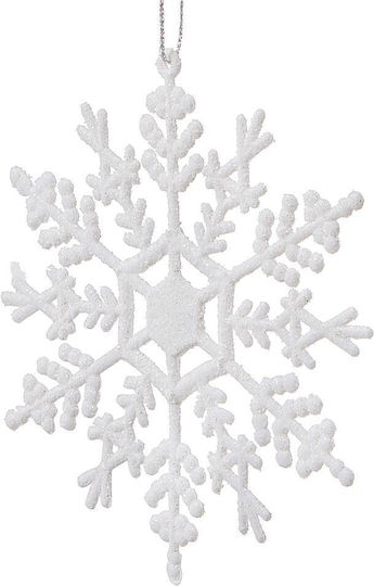 Ornament suspendat Fulgi de zăpadă Plastic Alb Set 3buc