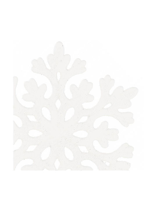 Ornament suspendat Fulgi de zăpadă Plastic Alb Set 8buc