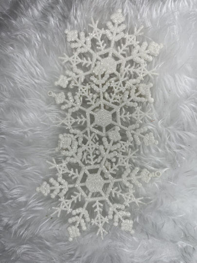 Ornament suspendat Fulgi de zăpadă Plastic Alb Set 3buc