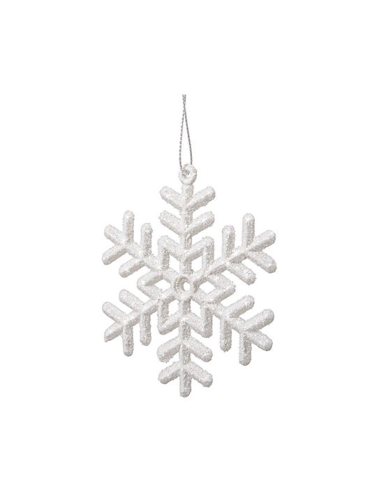Ornament suspendat Fulgi de zăpadă Plastic Alb Set 3buc