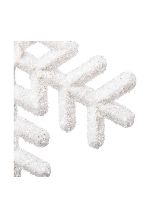 Ornament suspendat Fulgi de zăpadă Plastic Alb Set 3buc