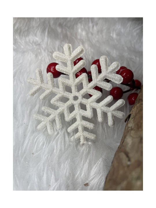 Ornament suspendat Fulgi de zăpadă Plastic Alb Set 3buc