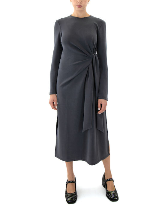 Zoya Midi Dress Wrap Gray