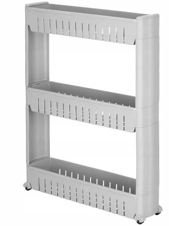 Troler De Bucătărie Din Plastic Cu 3 Locuri Gri 54x13x70cm