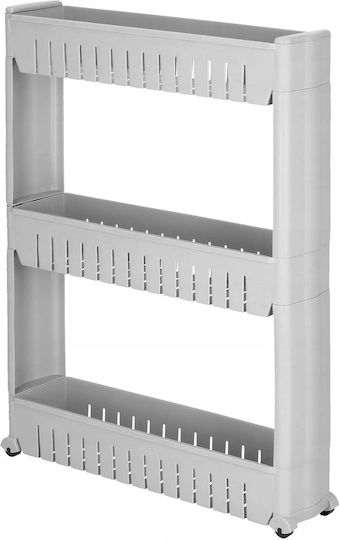 Sersimo Küchenwagen Kunststoff 3 Ebenen Grau 54x13x70cm