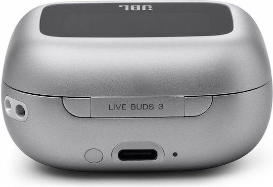 JBL Live Buds 3 Bluetooth Handsfree Earphones with Sweat Resistance and Charging Case Silver