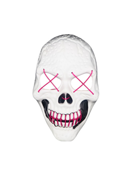 Halloween Mask Skull Model Zola White Purple Lights Plastic 26x17 Cm