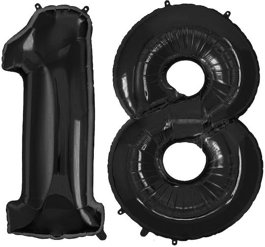 Komposition mit 53 Luftballons Schwarze Zahlen 75cm