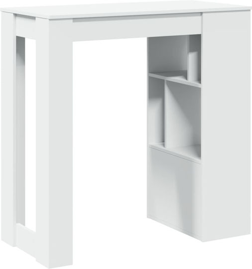Table Bar Wooden White 102x50x103.5cm