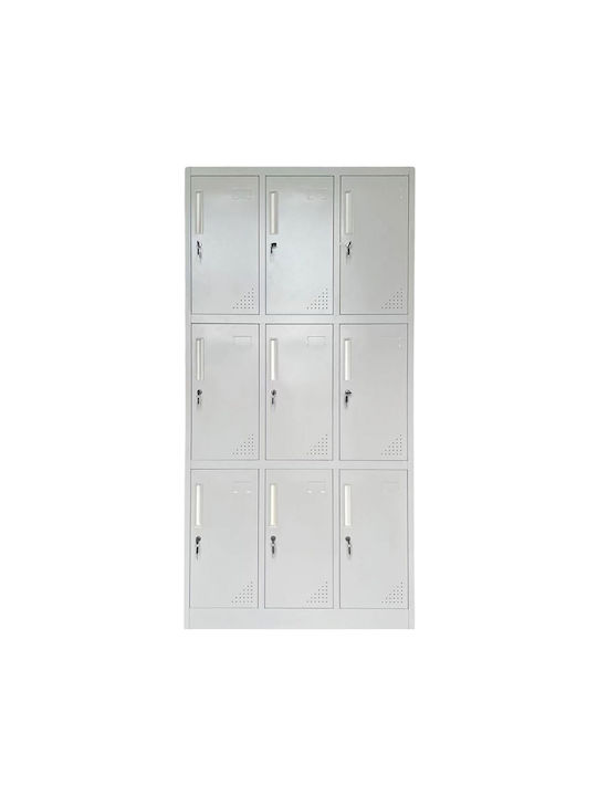 Dulap Locker Metalic Cu Din Posibilitatea De Blocare Cu 9 Dulapuri 90x40x185 Cm E6003,2