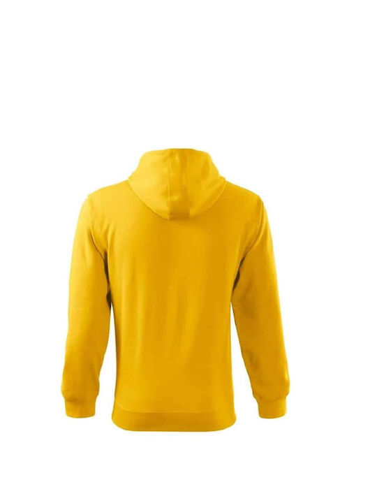 Cotton Point Men's Sweatshirt Jacket with Hood Yellow