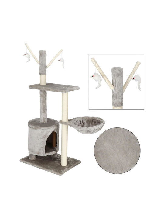 Stâlp pentru zgâriat pisici Copaci pentru pisici Gri 3 niveluri 27x27cm