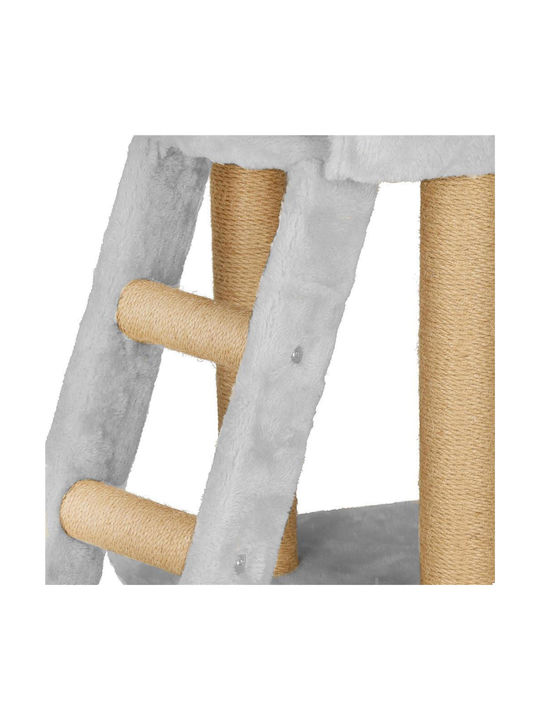 Stâlp pentru zgâriat pisici Copaci pentru pisici Gri 4 niveluri 49x35x136cm
