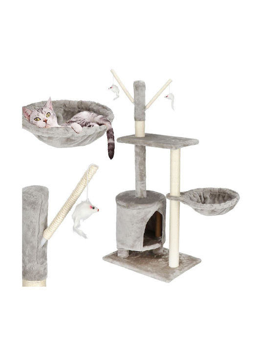 Stâlp pentru zgâriat pisici Copaci pentru pisici Gri 3 niveluri 27x27cm