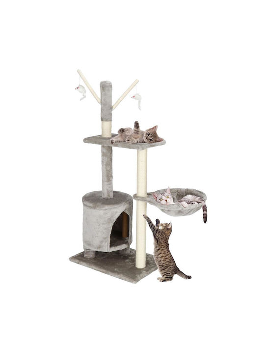 Stâlp pentru zgâriat pisici Copaci pentru pisici Gri 3 niveluri 27x27cm