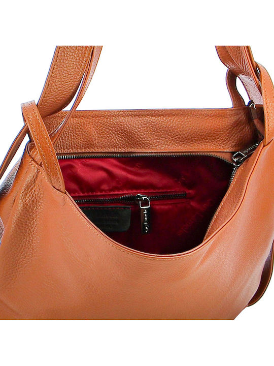 Leather Women's Shoulder Bag Tabac Brown