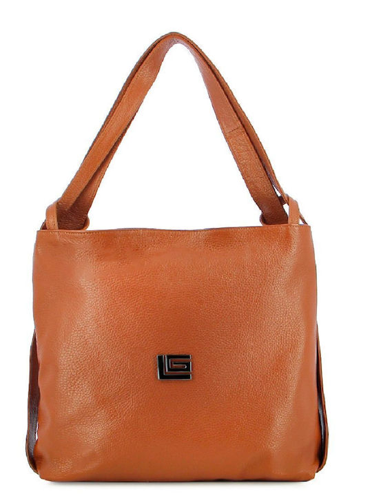Leather Women's Shoulder Bag Tabac Brown