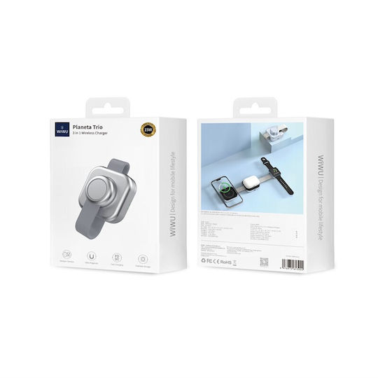 Wiwu Ασύρματος Φορτιστής (Qi Pad) Γκρι (Wi-W031 3 in 1)