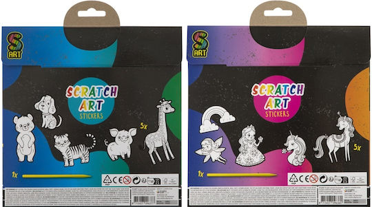 Set Creativ 5 Cartonașe XL de Răzuit Grafix