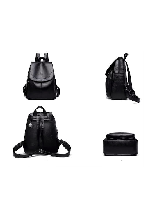 Balidaishu Leather Women's Bag Backpack Black