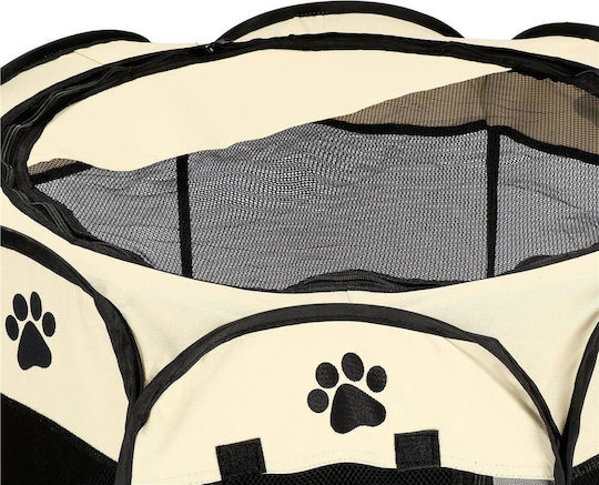 Extensibil Parc pentru Câini Octagon din Material Textil de Culoare Gri 73cm