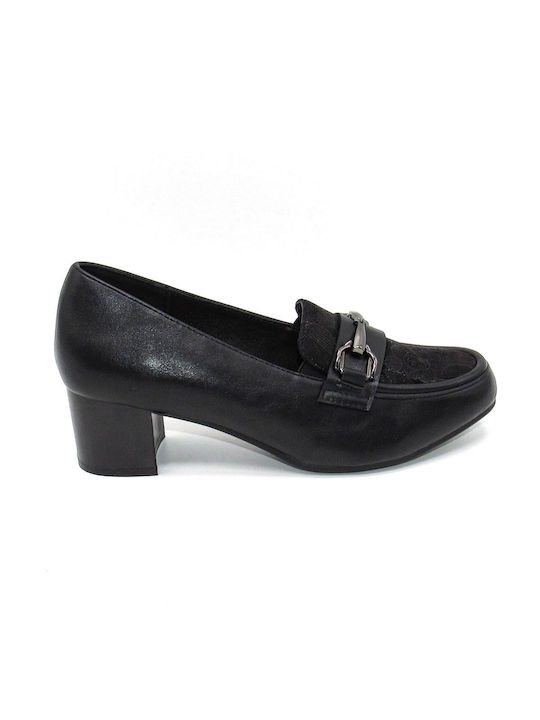 Moenia Synthetic Leather Black Heels