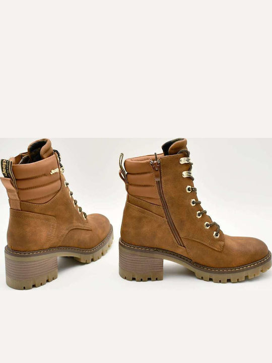 Lace Women's Ankle Boots Tabac Brown