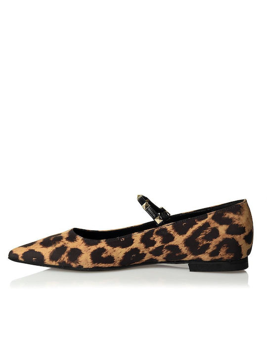 Sante Leather Multicolour Heels with Strap Animal Print