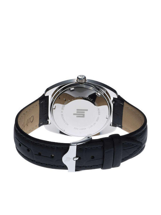 Lip Watches General De Gaulle Men's Watch Battery with Black Leather Strap