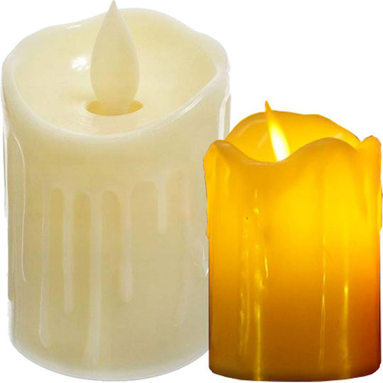 Decorative Led Candle Zola On Off Button Natural Flame Model 7x5 Cm