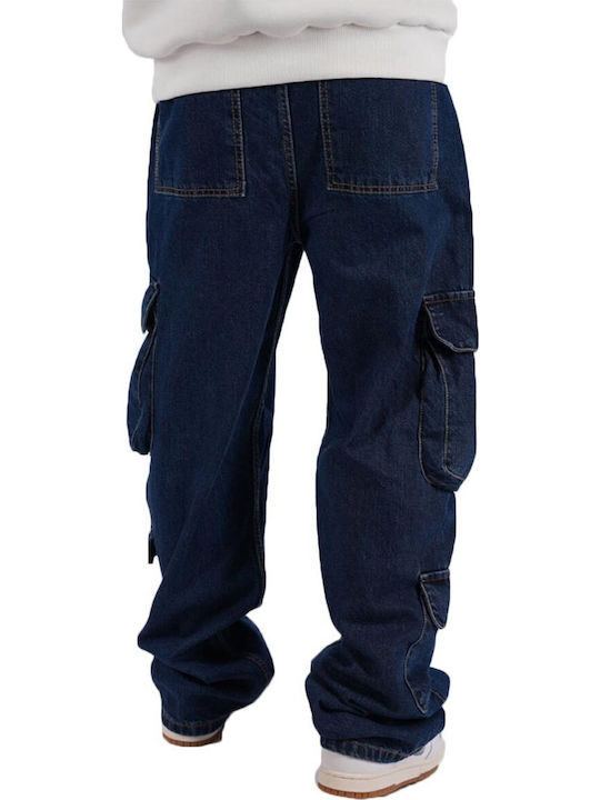 Ανδρικό Παντελόνι Τζιν με Relaxed Εφαρμογή Dark Blue Denim
