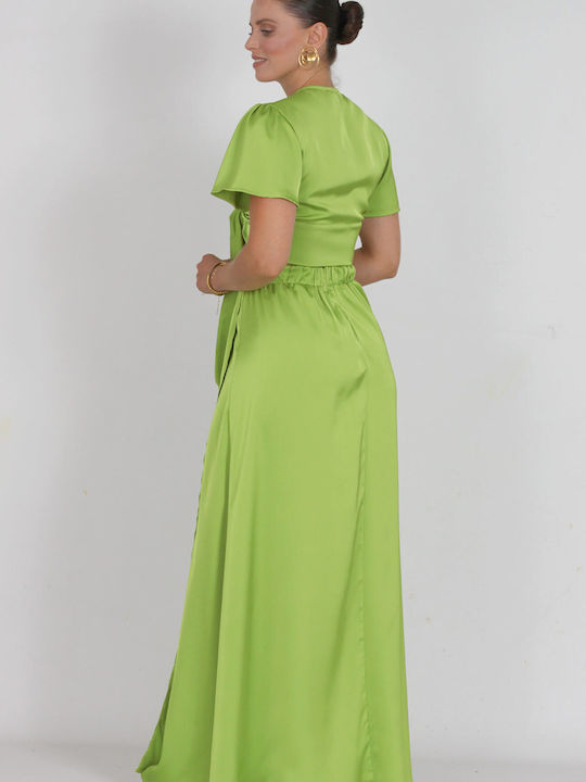 Love Me Apparel Set with Maxi Skirt in Green color