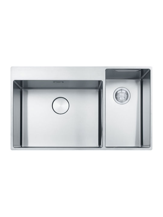 Franke Box Center Bwx 220-54-27 Drop-In Kitchen Sink Left Handed Inox Satin Finish M86xP51cm Silver