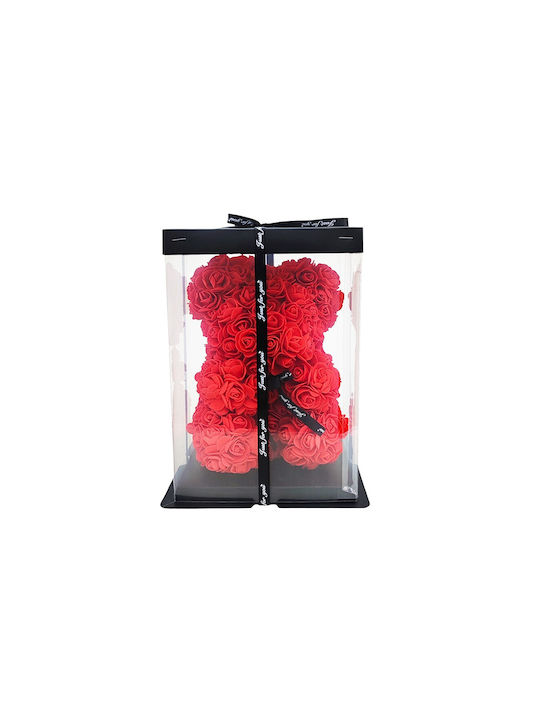 Teddybär aus künstlichen Rosen Red 25cm in Box Mohicans Black Line