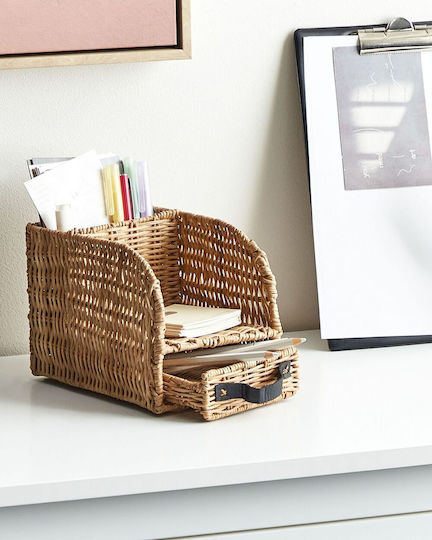 Wood Office Organizer in Beige Color 1 Piece