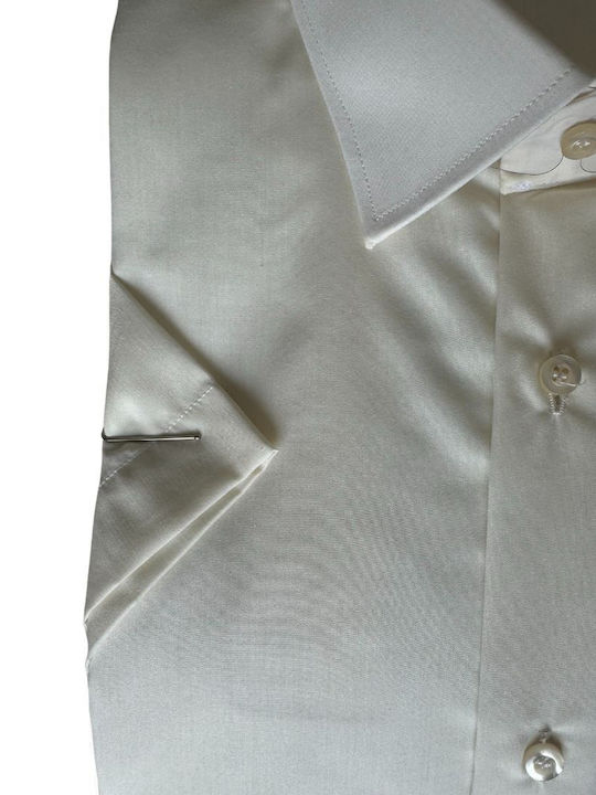 Short-sleeved Cotton Shirt Ecru