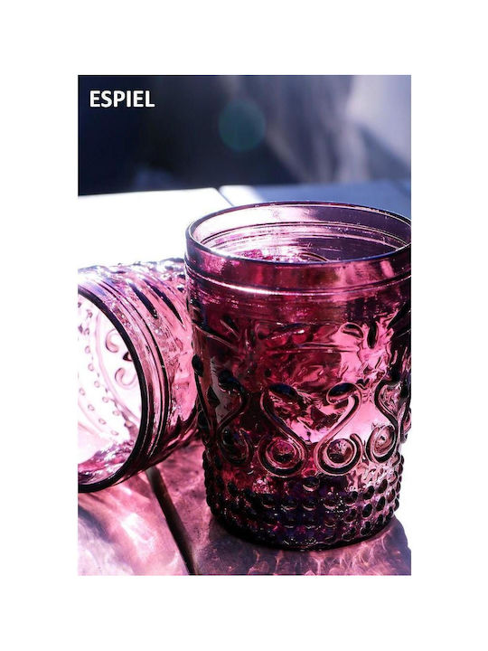 Espiel Embossed Glas Wasser aus Glas in Lila Farbe 550ml