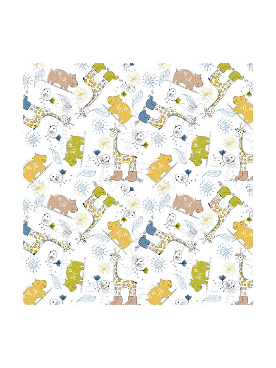 Cokitex Baby Sheets Set Crib Cotton Jungle Blue 125x175cm 3pcs