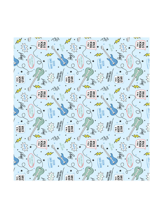 Cokitex Baby Sheets Set Crib Cotton Guitar Blue 125x175cm 3pcs