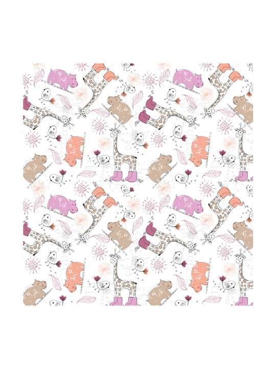 Cokitex Baby Sheets Set Crib Cotton Jungle Pink 125x175cm 3pcs