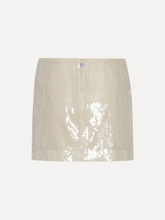 Rotate Mini Skirt in Ecru color